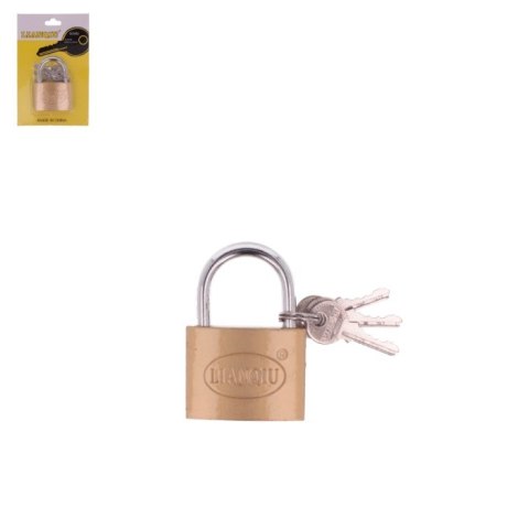 Kłódka złota + 3 kluczyki 50mm. *BR*