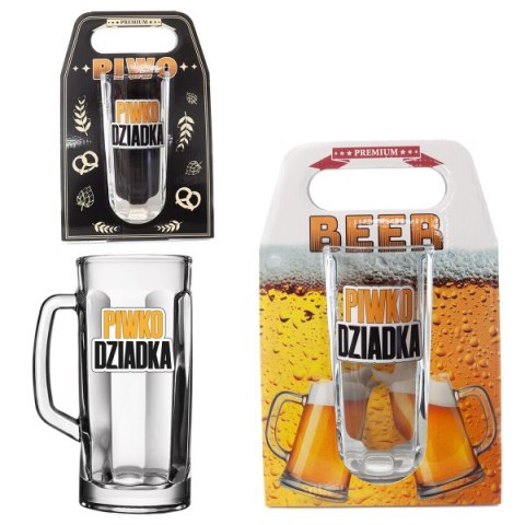 Kufel do piwa w ozdobnym opakowaniu " Piwo Dziadka". 500 ml