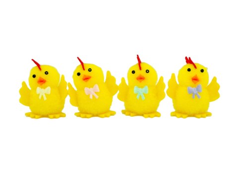 Kurczaki wielkanocne mix wzorów 4,5cm 4szt. | WKZ-7903