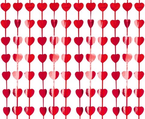 Kurtyna B&C Serca metaliczna czerwona 100 x 200 cm SH-KSMC