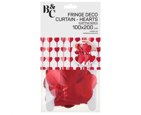 Kurtyna B&C Serca metaliczna czerwona 100 x 200 cm SH-KSMC