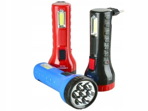 Latarka akumulatorowa LED+COB z wtyczką 16cm 2 tryby 150m TIROSS 2256 1139 12037