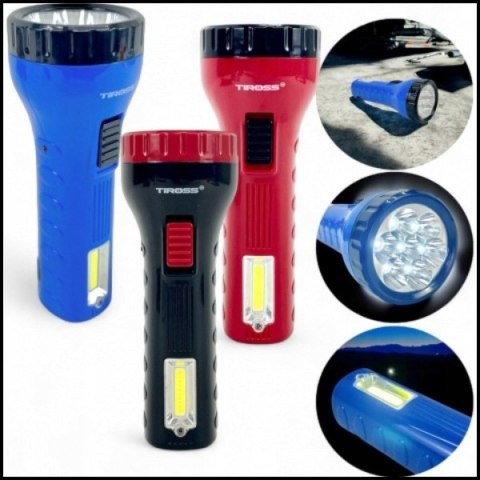 Latarka akumulatorowa LED+COB z wtyczką 16cm 2 tryby 150m TIROSS 2256 1139 12037