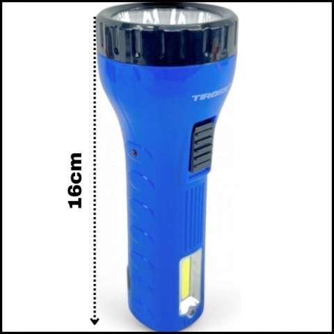 Latarka akumulatorowa LED+COB z wtyczką 16cm 2 tryby 150m TIROSS 2256 1139 12037