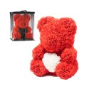 Miś z różyczek 25cm Czerwony
