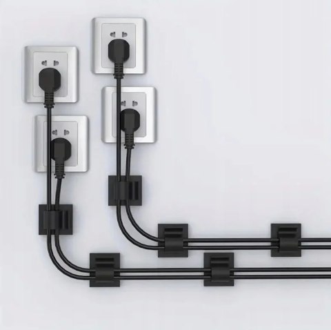 Organizer do kabli samoprzylepny klips uchwyt zaczep zestaw 10szt. XJ5623