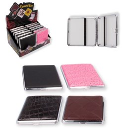 Papierośnica metalowa wzór eko-skóra wym.9,5x9,5cm