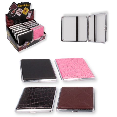 Papierośnica metalowa wzór eko-skóra wym.9,5x9,5cm