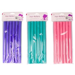 Papiloty wałki gumowe do włosów 6szt. śr.1,8cm. dł.24cm.