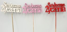 Pik drewniany Serdeczne życzenia 3szt.