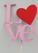 Pik drewniany z napisem "Love" serce 3szt.