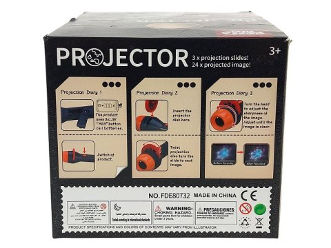 Projektor - latarka 11,5 x 4cm 13,5 x 8cm 3 wymienne nakładki z obrazkami - kosmos