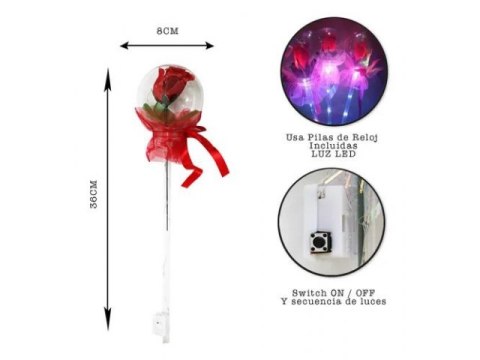 Świecące różdżki led z różą 36cm xrs60690