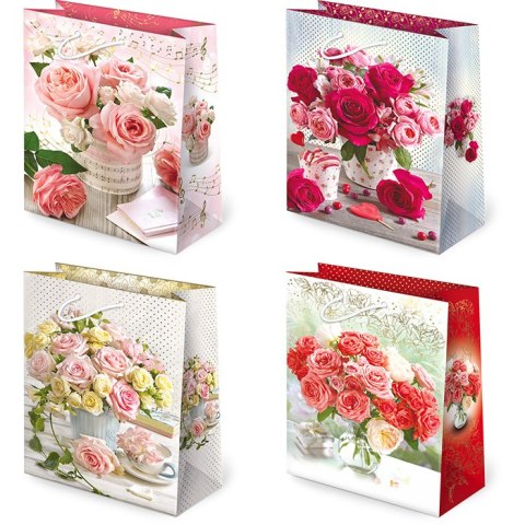 Torebki ozdobne 10szt. T-10L set 119 Kwiaty bukiety 34,5 x 48 x 13 cm