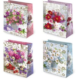 Torebki ozdobne 10szt. T-2L set 148 Kwiaty 22,5 x 31,5 x 10,8 cm