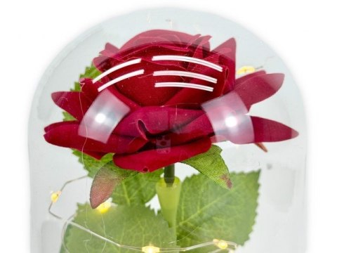 Wieczna róża led w szkle wal812