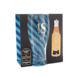 Zestaw 2w1 szklanka do piwa ze złotą cyfrą 