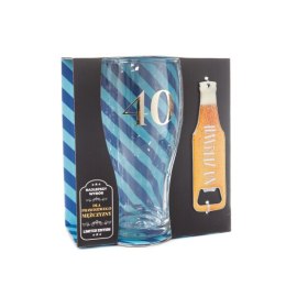 Zestaw 2w1 szklanka do piwa ze złotą cyfrą 