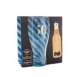 Zestaw 2w1 szklanka do piwa ze złotą cyfrą 