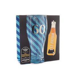 Zestaw 2w1 szklanka do piwa ze złotą cyfrą 