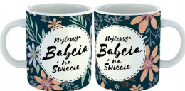 Zestaw kubek + podkładka + ręcznik z haftem na Dzień Babci