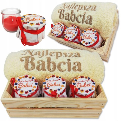 Zestaw świeczki + ręcznik na Dzień Babci