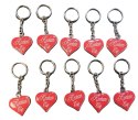 Brelok 10szt. metalowy serce Kocham Cię