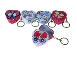 Brelok serce - pudełeczko metalowe 4,5 x 4cm