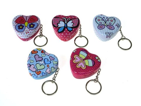 Brelok serce - pudełeczko metalowe 4,5 x 4cm