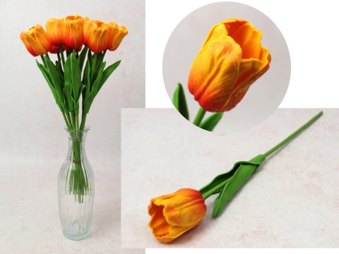 Kwiat TULIPAN piankowy wys. 34 cm (kwiat 4,5 x 3,5 cm) POMARAŃCZOWY MZ-483E