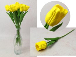 Kwiat TULIPAN piankowy wys. 34 cm (kwiat 4,5 x 3,5 cm) ŻÓŁTY MZ-483A