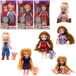 Lalka dziewczynka z przytulanką 9 x 17 x 5 cm A-2219