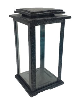 Lampion metalowo szklany KAPLICZKA CZARNY