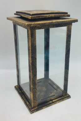 Lampion metalowo szklany KAPLICZKA ZŁOTO