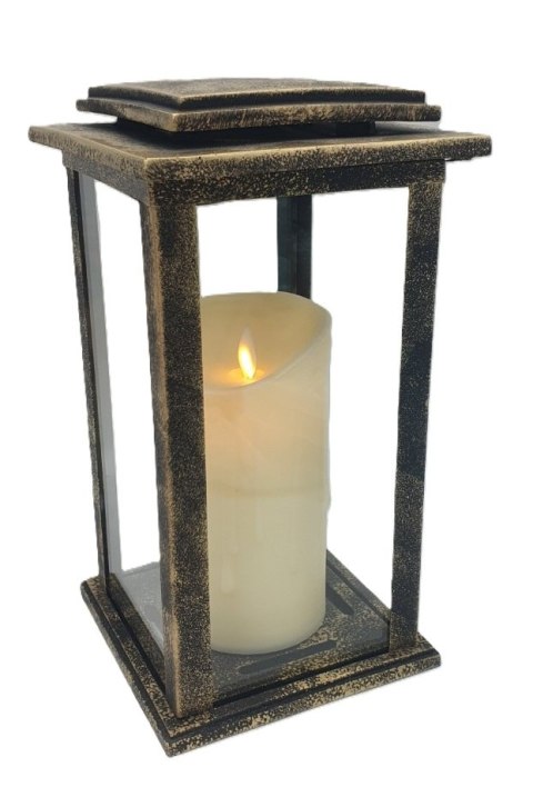 Lampion metalowo szklany KAPLICZKA ZŁOTO