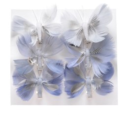 Motyl z piór na klipie 8cm x 6cm 6szt. 173CAN19117_S