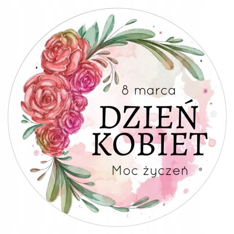 Naklejki 12szt. Dzień Kobiet 8 marca upominek prezent wz.47