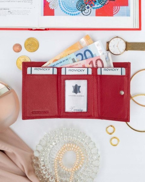 Portfel damski skórzany R-18-LFN Red
