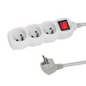Przedłużacz listwa zasilająca 3 gniazdka z włącznikiem 1.5m BIAŁA ELK210W