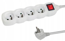Przedłużacz listwa zasilająca 4 gniazda włącznik 3 metry biała ELK213W