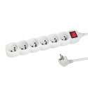 Przedłużacz sieciowy listwa zasilająca z włącznikiem 16A 1,5m 6 gniazd BIAŁA ELK217W