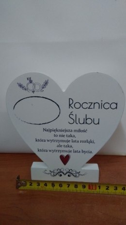 Serce stojące do wypisania 12cm ROCZNICA ŚLUBU