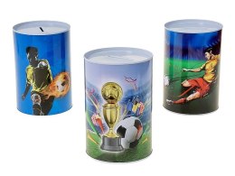 Skarbonka metalowa puszka 15 x 13,5cm wzór piłka nożna