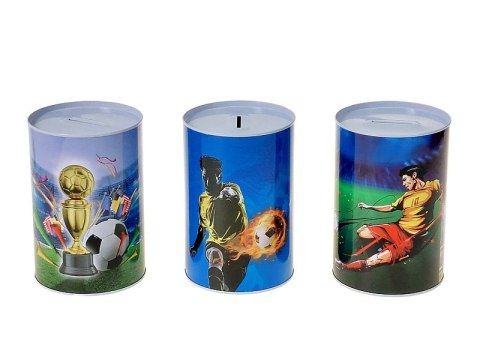 Skarbonka metalowa puszka 15 x 13,5cm wzór piłka nożna