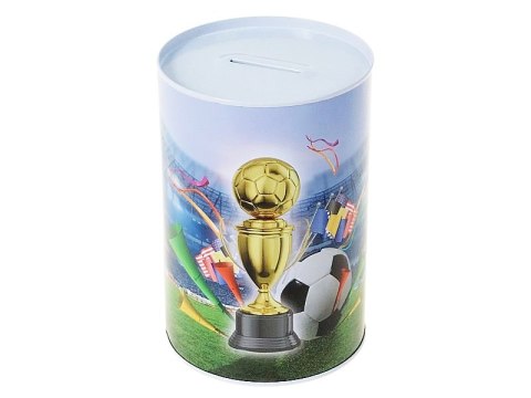 Skarbonka metalowa puszka 15 x 13,5cm wzór piłka nożna