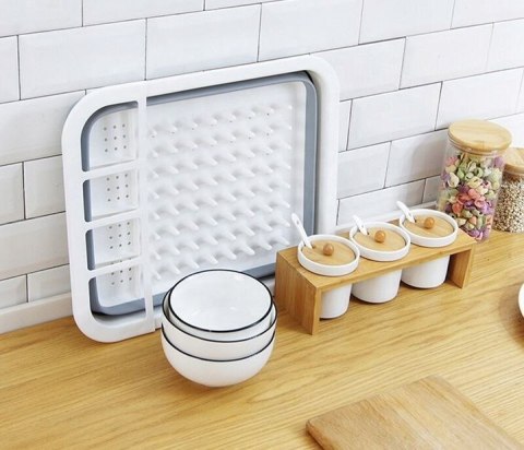 Suszarka do naczyń składana ociekacz na talerze sztućce naczynia silikonowa PID1782