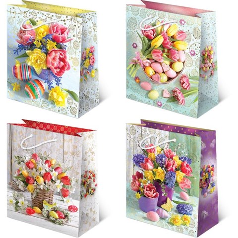 Torebki ozdobne 10szt. XL set W4 Wielkanoc 30 x 36,5 x 13 cm