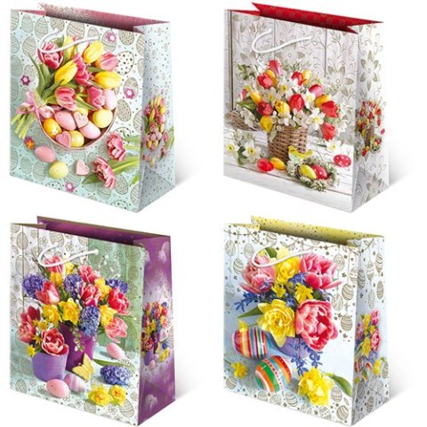 Torebki ozdobne 10szt. T-8L set W4 Wielkanoc 20 x 24 x 11 cm