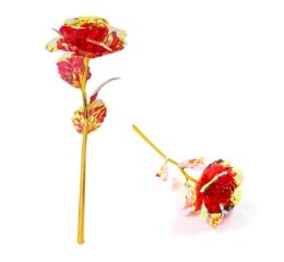 Wieczna róża plastikowa 22 x 9cm czerwona holograficzna VAK-2402R