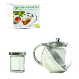 Zaparzacz do herbaty ziół szkło w obudowie stalowej 500ml. A1455